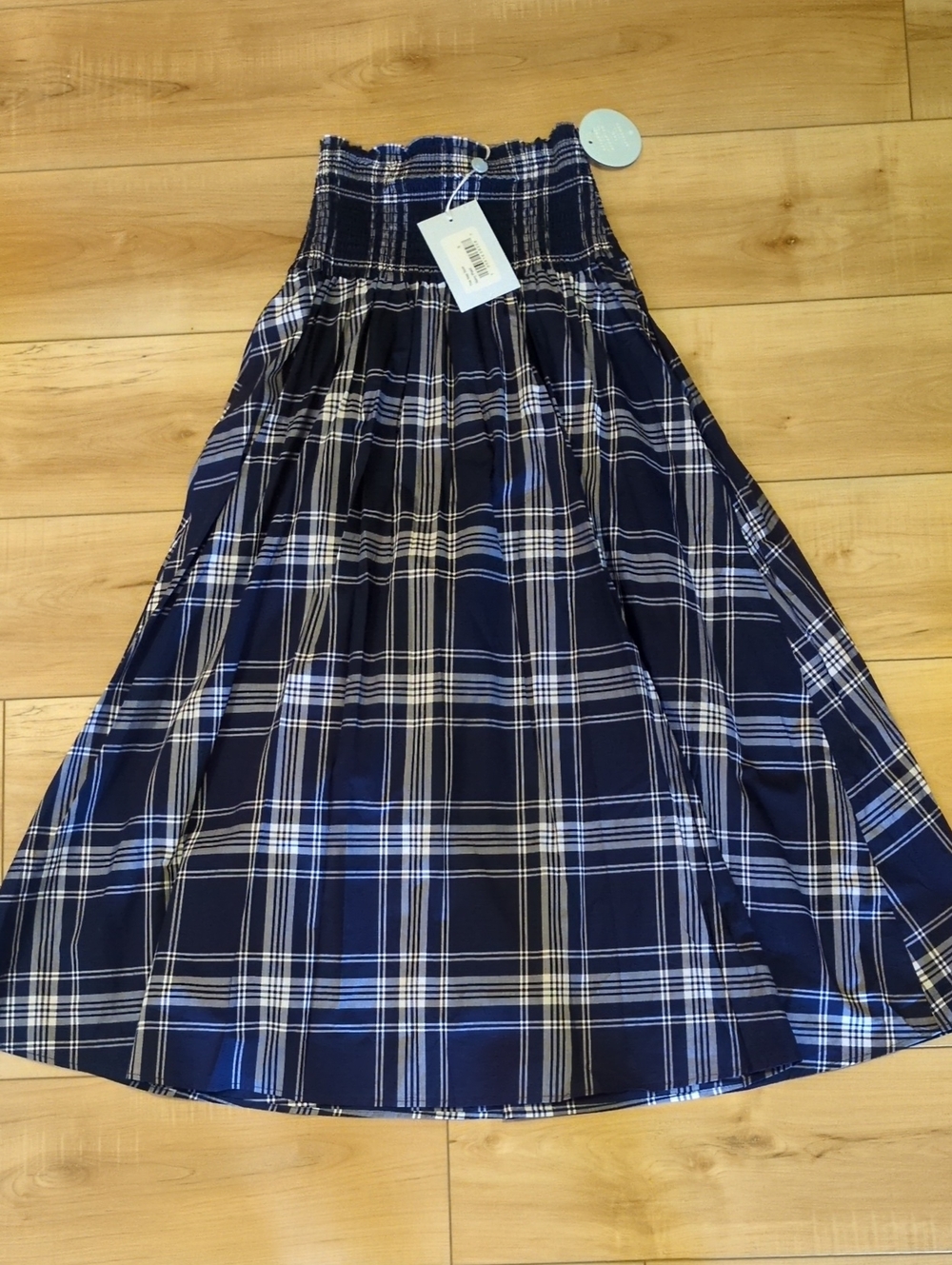 Hill House Delphine Nap Skirt - Navy Spring Plaid